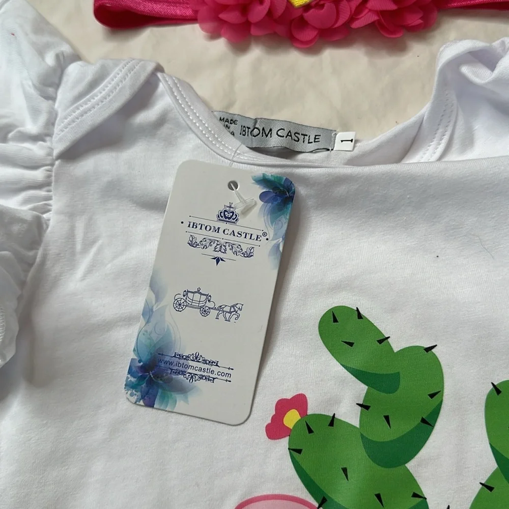 NEW WITH TAGS!! Bundle of baby girl my 1st birthday outfits. Two cactus onesies